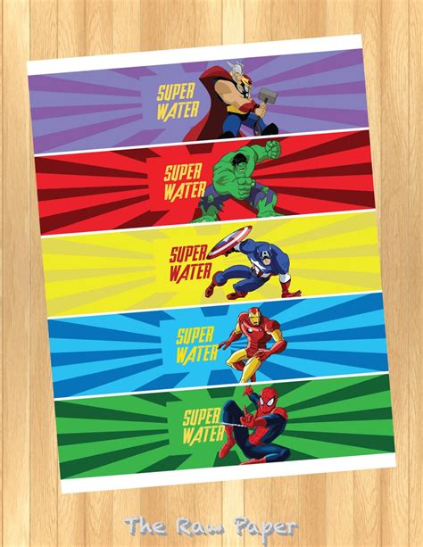 Free Printable Avengers Water Bottle Labels